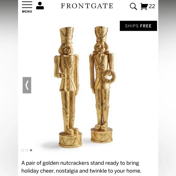 FRONTGATE SET of GILDED NUTCRACKERS - Picture 6 of 10